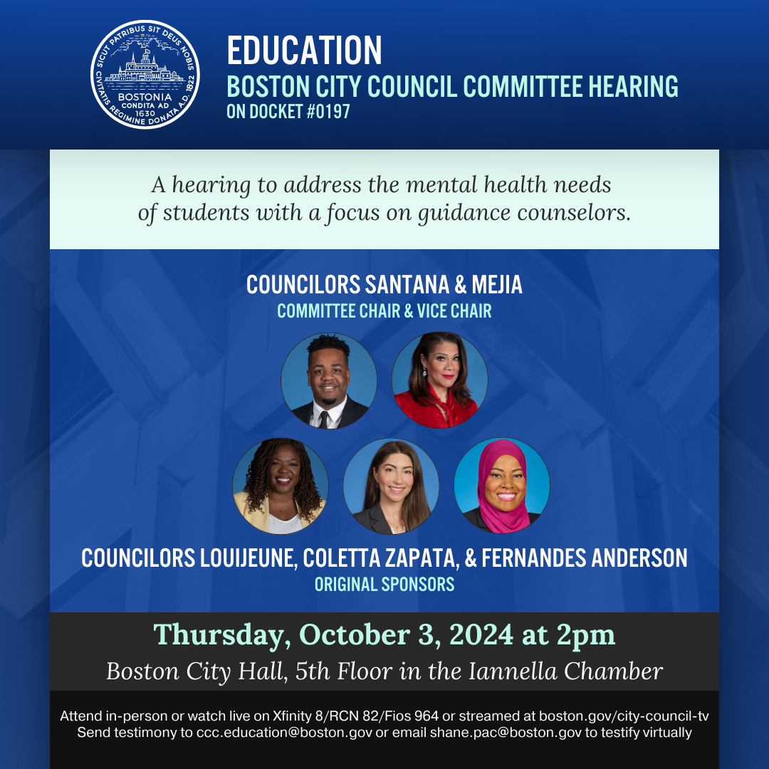 Education Hearing on Thurs, 10/3/24 at 2pm 